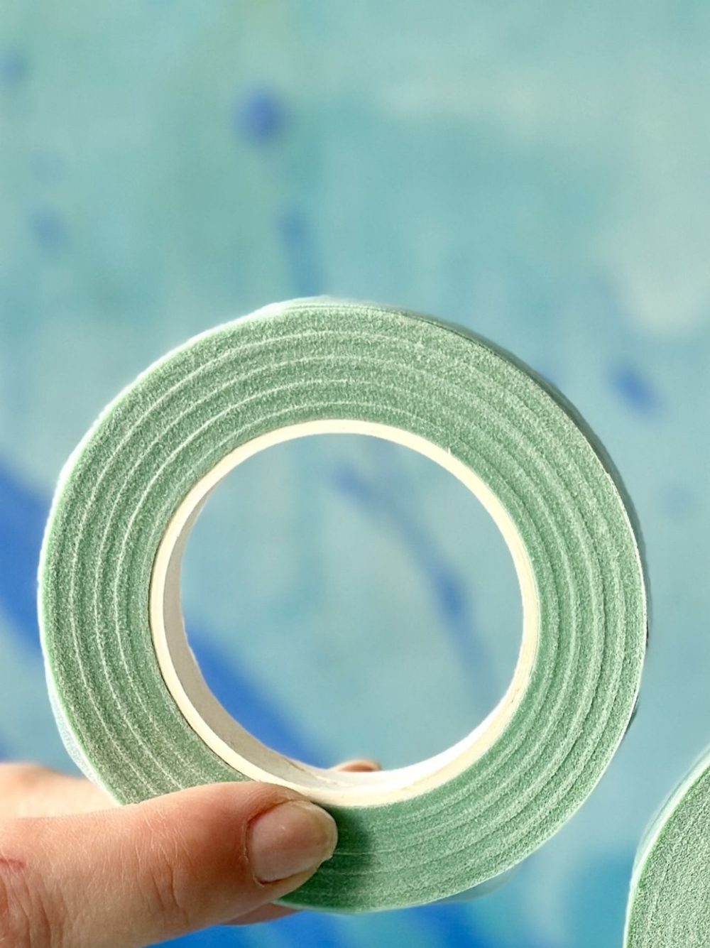 Тейп лента светлая флористическая 13 мм * 27 м (цвет мятный, 1 шт)