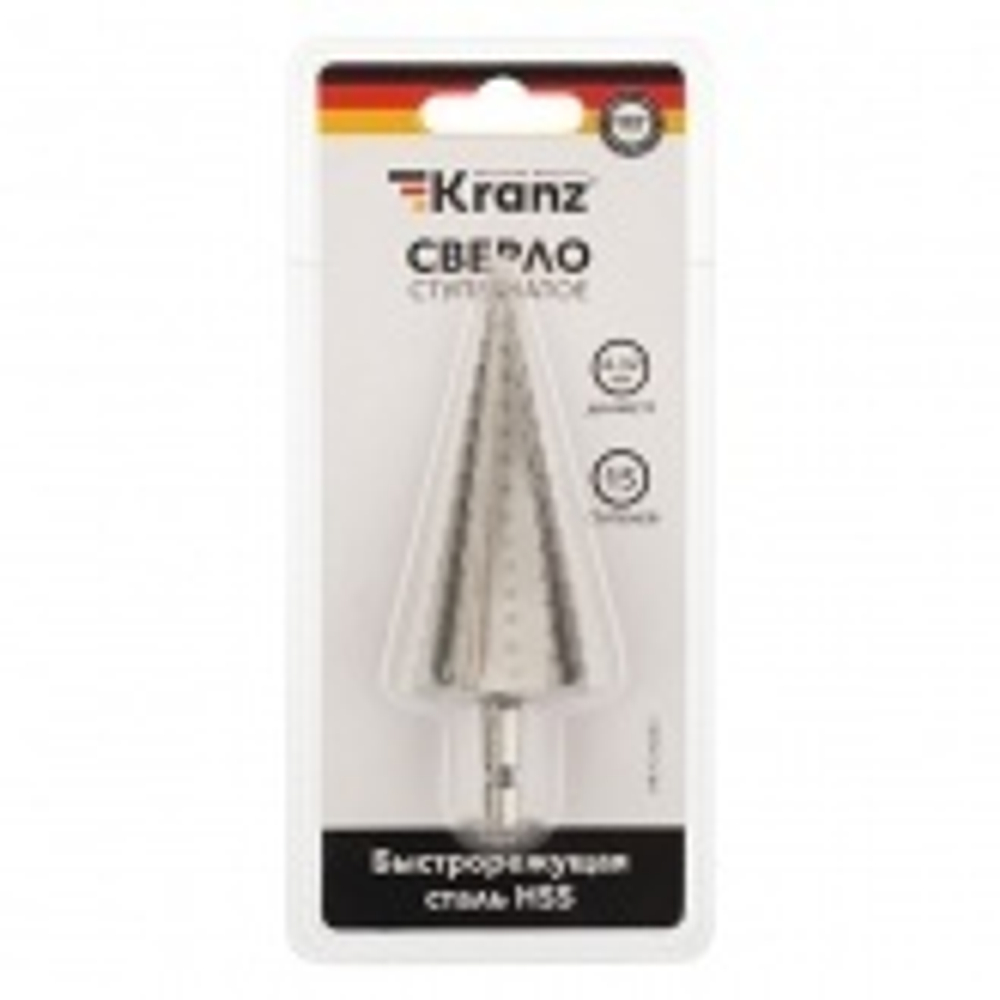 Сверло по металлу ступенчатое 4,0-32,0 мм 102 mm 62 HRC Kranz KR-12-6603