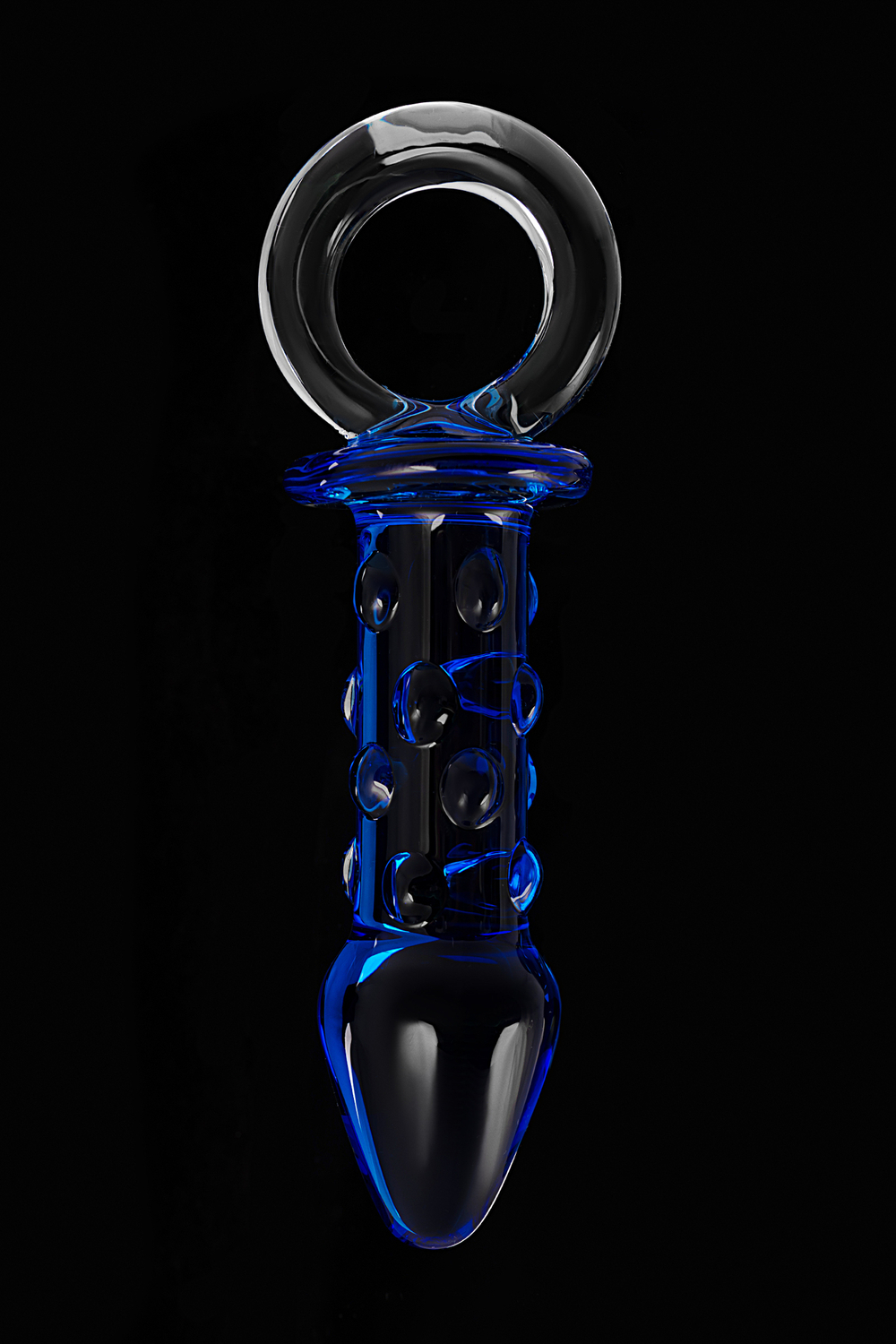 Анальная втулка Sexus Glass, стекло, синяя, 16 см, Ø 3,5 см