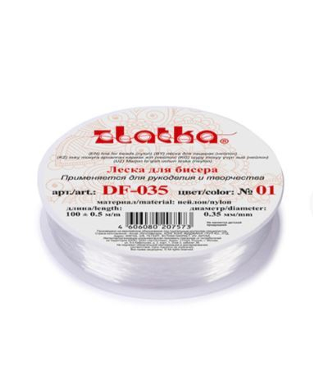 "Zlatka" / "Gamma" Леска для бисера DF-035 d 0.35 мм 100 м ± 0.5 м