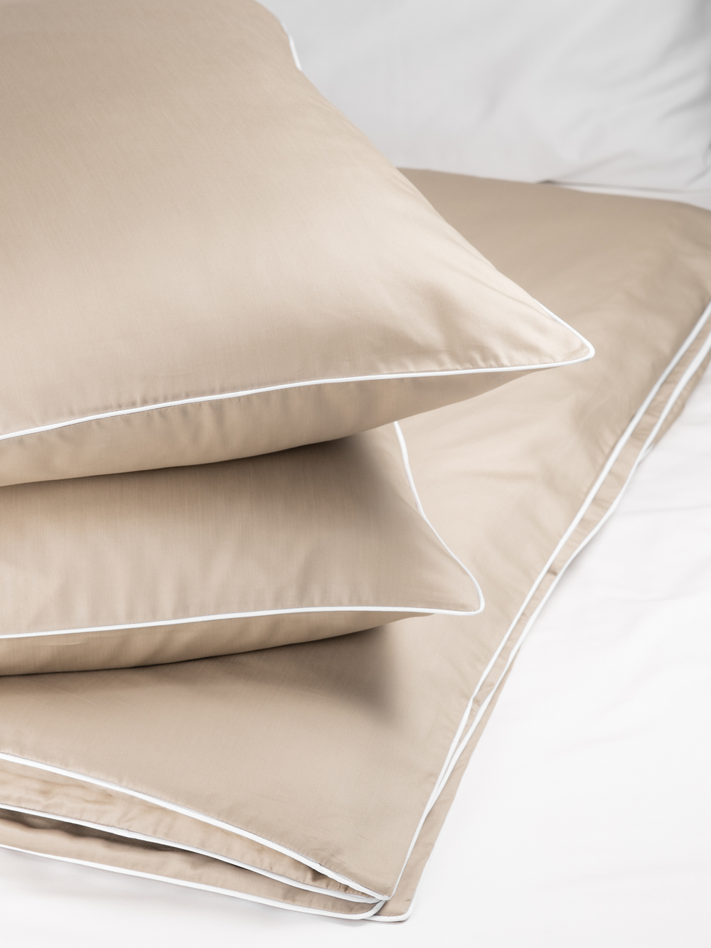 MOON Комплект постельного белья, сатин темно-бежевый