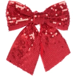 Бант на ёлку «Блеск» 12*14 см (набор 4 шт), Красный