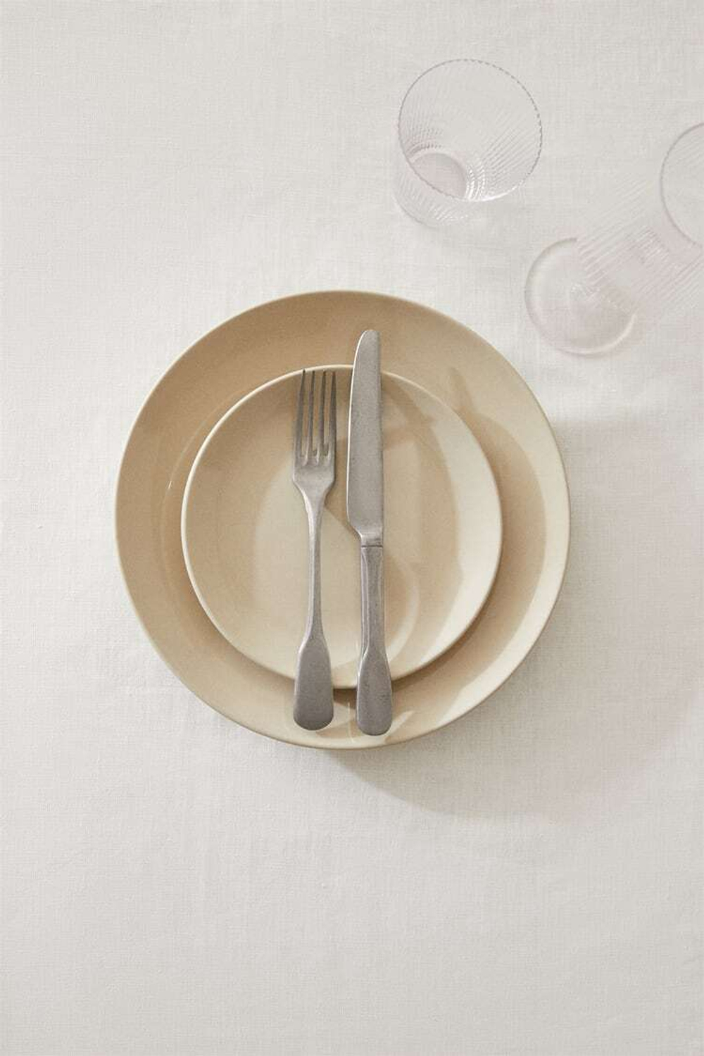 ZARA HOME ДЕСЕРТНАЯ ТАРЕЛКА ИЗ КЕРАМОГРАНИТА, БЕЖЕВЫЙ