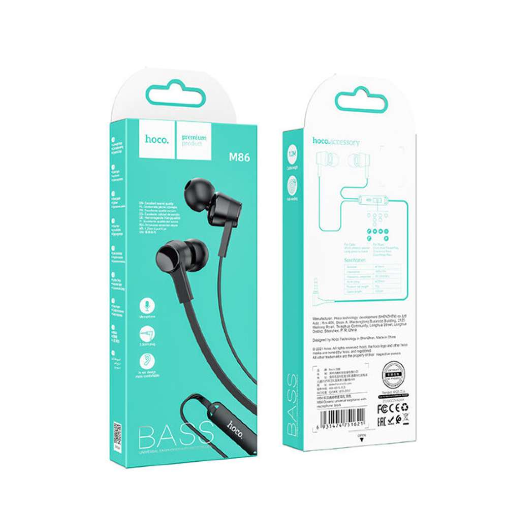 M86 Oceanic universal earphones with mic