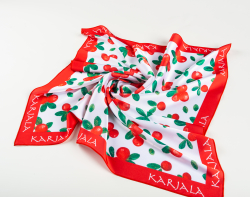 Шейный платок «Карельская брусника», 70×70 см