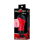 Мастурбатор-вагина Delia с присоской в основании (Цвет: красный с черным)