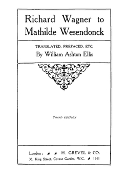 Richard Wagner to Mathilde Wesendonck | Richard Wagner