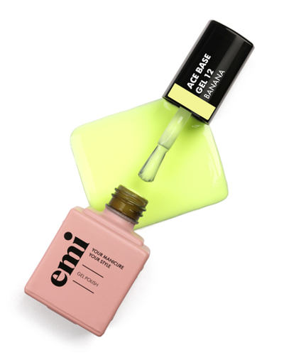 Emi База цветная E.MiLac Ace Base Gel №12 Banana, 9 мл.