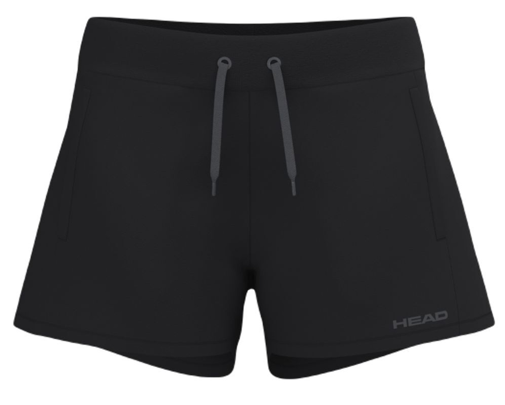 Шорты для девочки теннисные Head Girls Club Original - черный