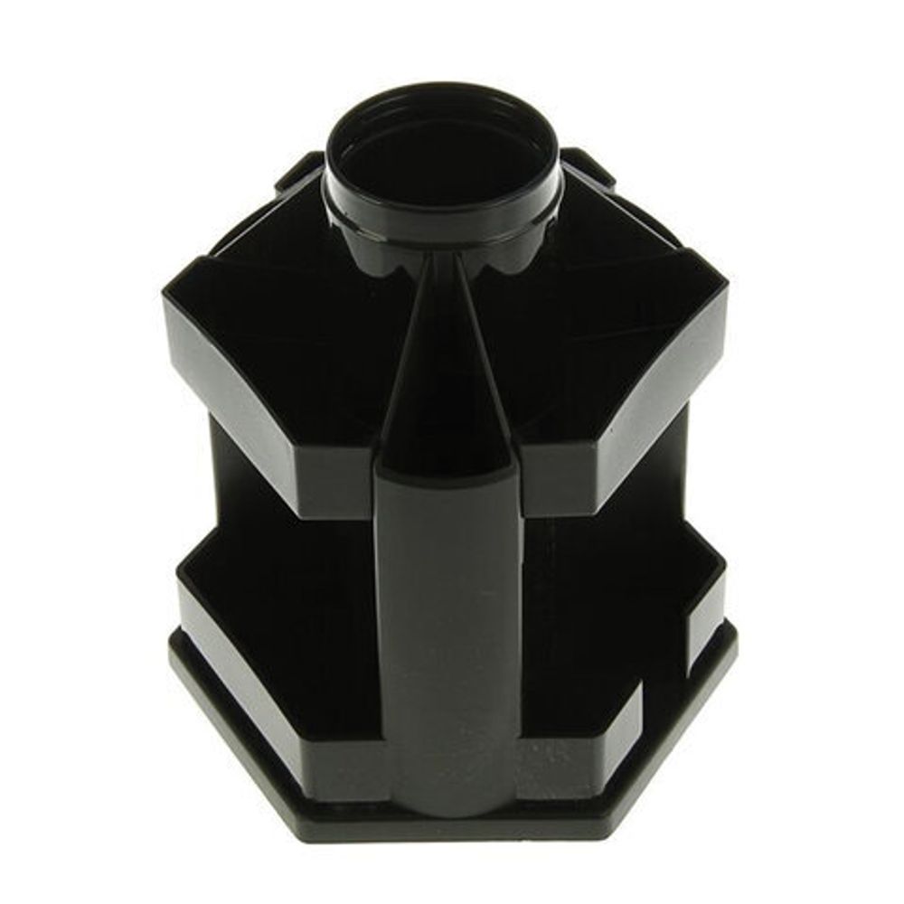 Подставка-органайзер СТАММ "Maxi Desk", вращающаяся, 120х140х175 мм, 10 отделений, черная, ОР200