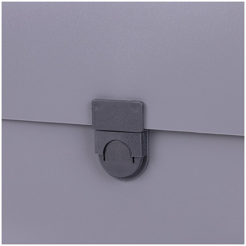 Папка-портфель пластиковая BRAUBERG "ПРОЕКТ", А4 (330х240х35 мм), 13 отделений, серый, РОССИЯ, 226027