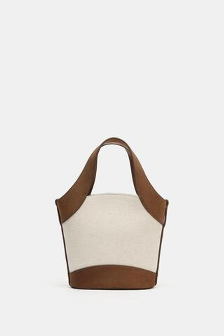 ZARA ХОЛЩОВАЯ СУМКА С ПЛЕЧЕВЫМ РЕМНЕМ, КОРИЧНЕВЫЙ