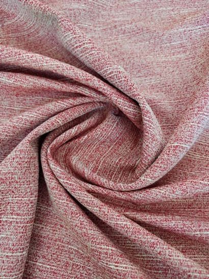 Твид шанель, меланж, красный/белый меланж, хлопок