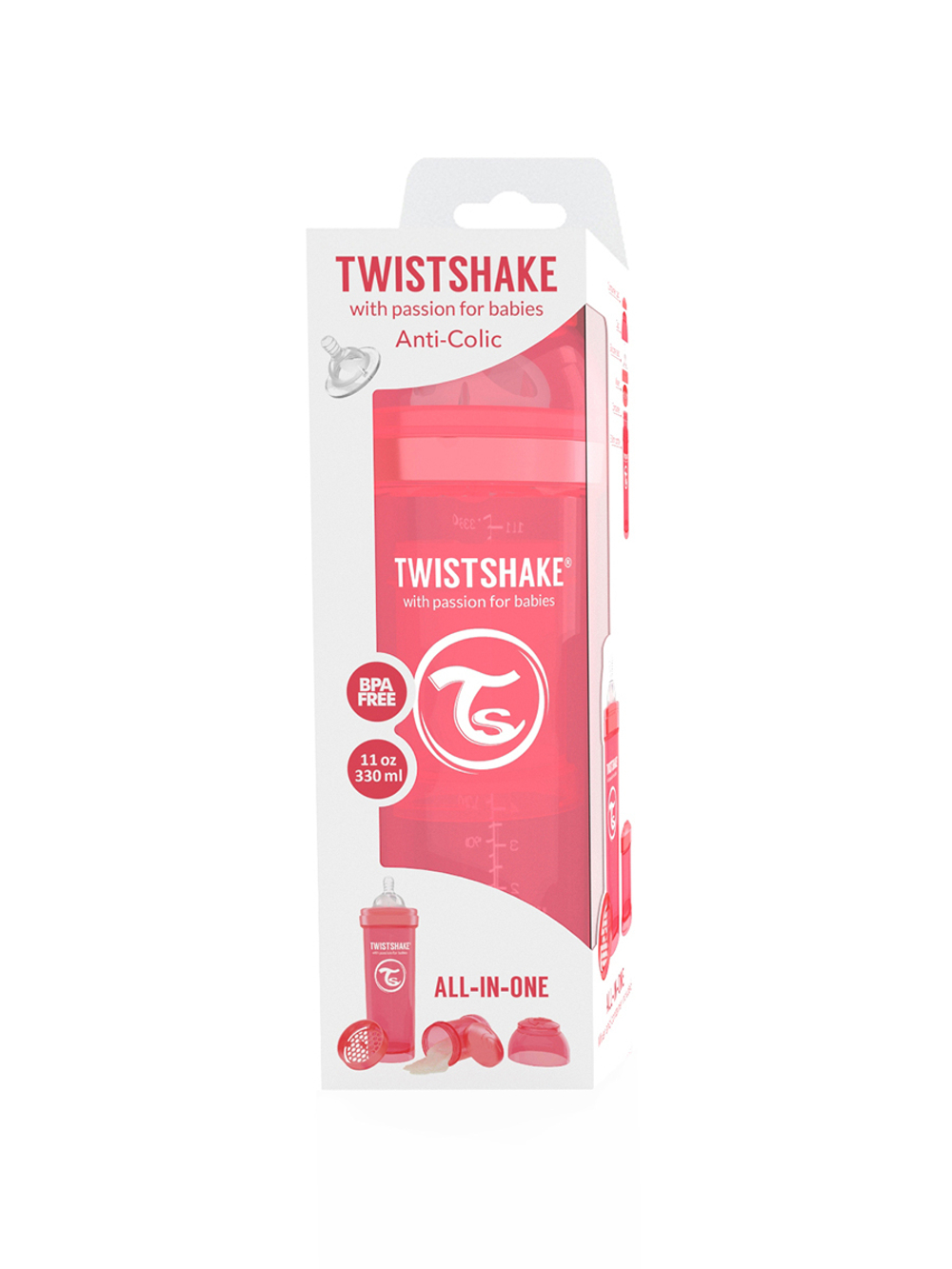 Антиколиковая бутылочка Twistshake для кормления 330 мл.