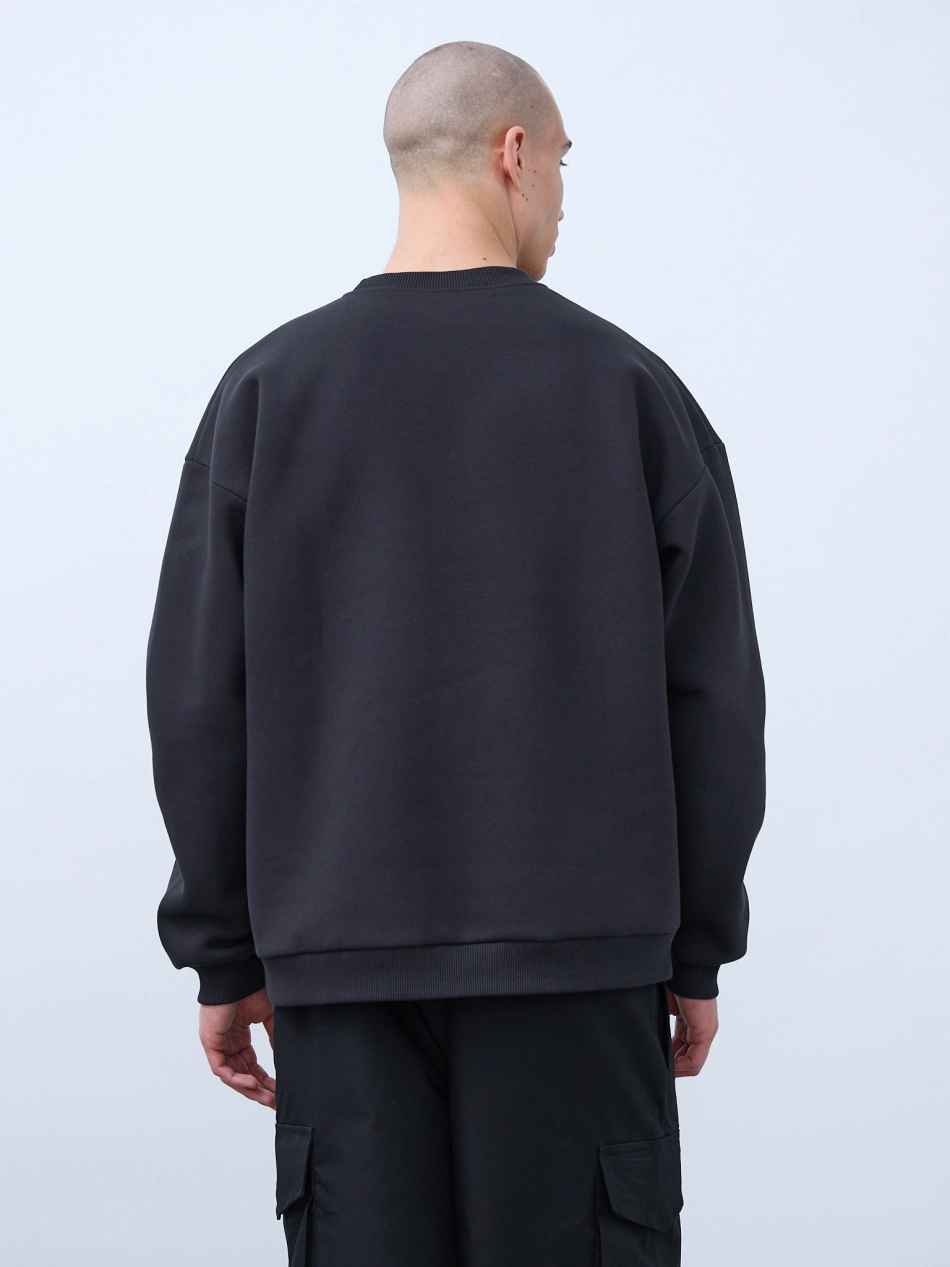 Свитшот оверсайз, с начесом (графит)