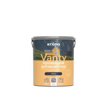 Антисептик кроющий KRONA VANTY графит 2,5 л
