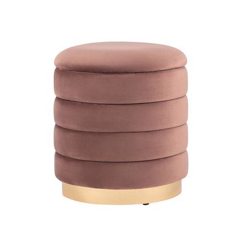 Пуф Франсис с ящиком велюр пыльно-розовый
