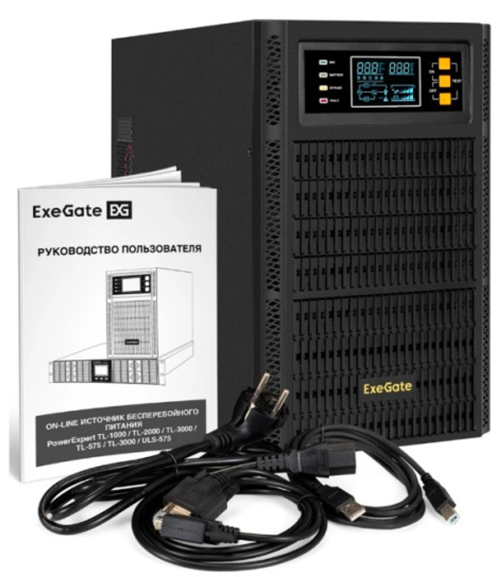 Источник бесперебойного питания Exegate PowerExpert TL-3000.96V.LCD.AVR.3SH.USB.RS232.SNMP