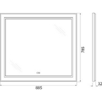 Зеркало BelBagno Kraft 88.5 SPC-KRAFT-885-785-TCH-WARM-NERO с подсветкой с подогревом Черное с сенсорным выключателем