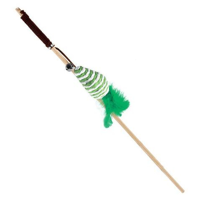 Игрушка-дразнилка для кошек из натуральных материалов "Конус с пером", 45/400мм, серия NATURAL , Triol