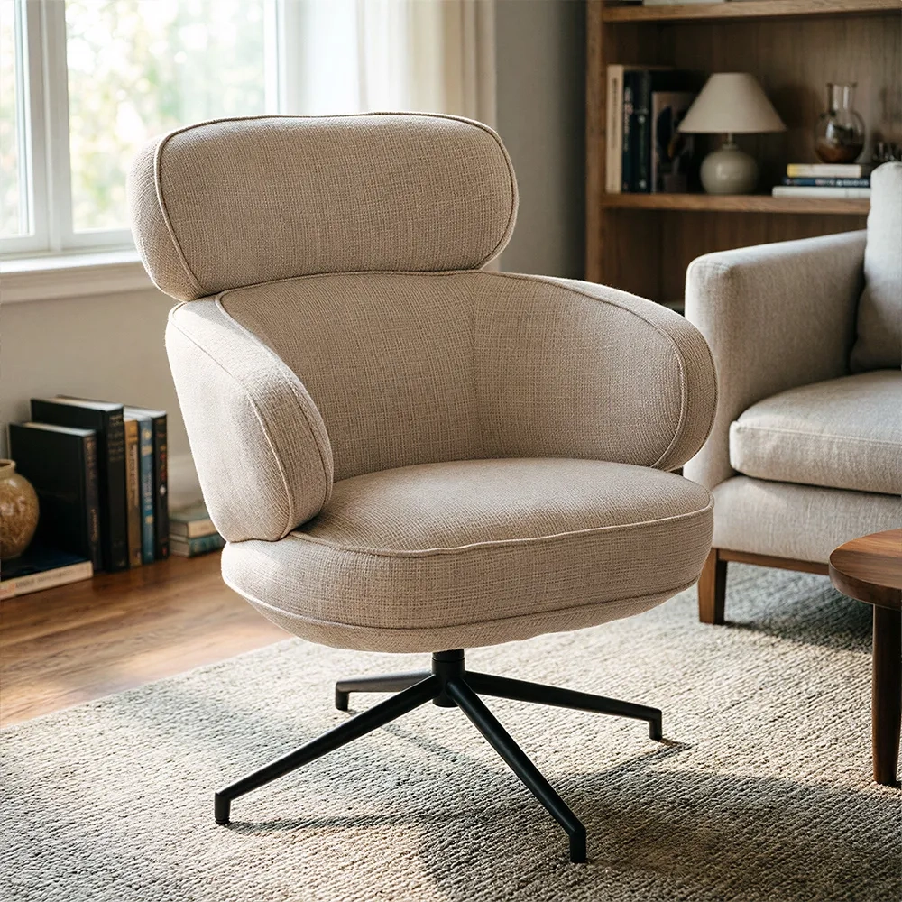 Кресло KING кремовый, шенилл