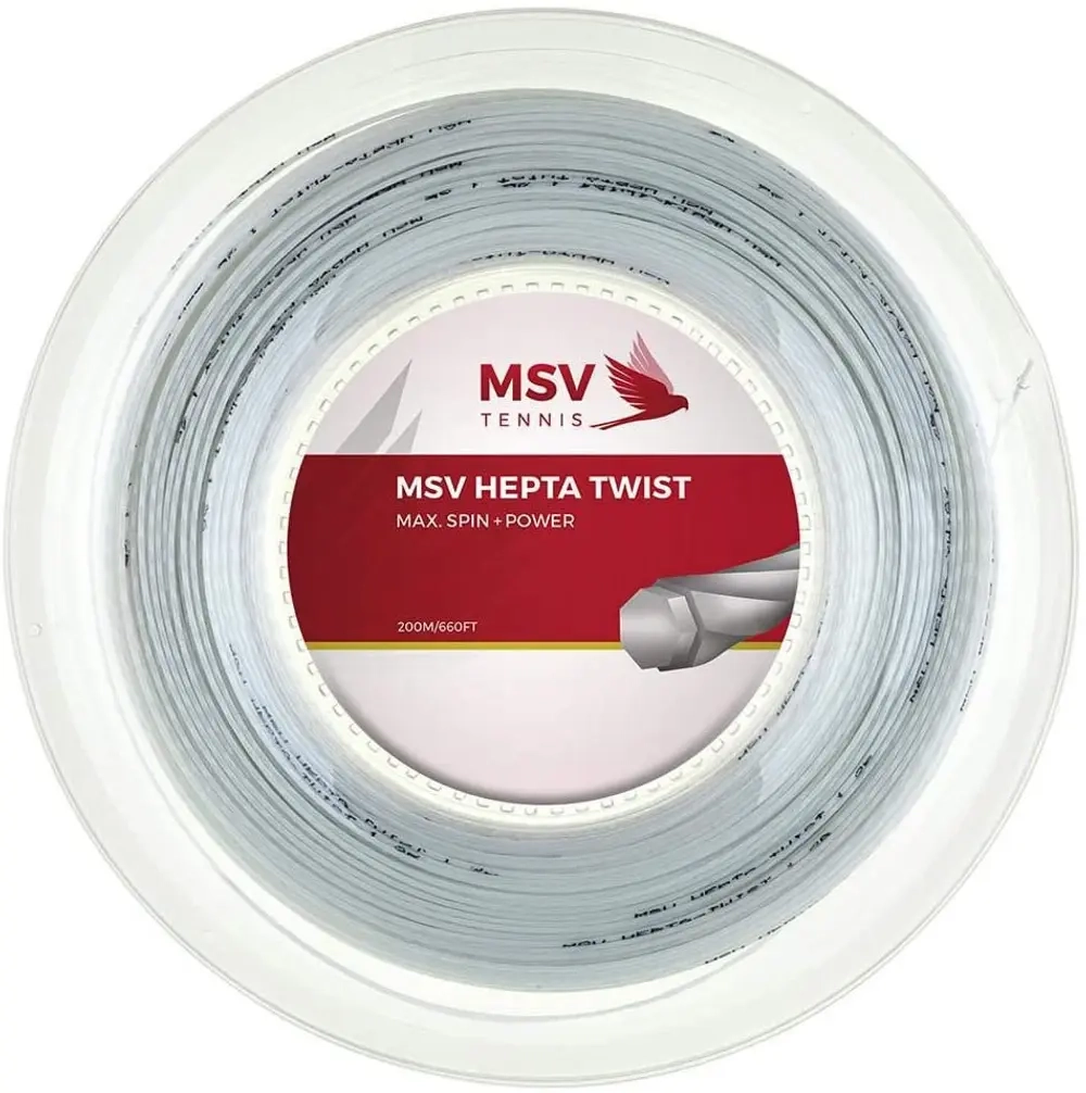 Теннисная струна MSV Hepta Twist, 1.15, 200м (белый)