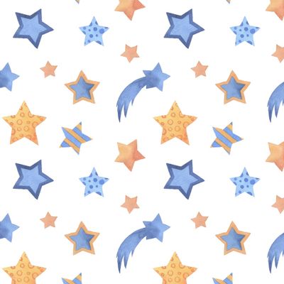 Звезды и кометы на белом фоне