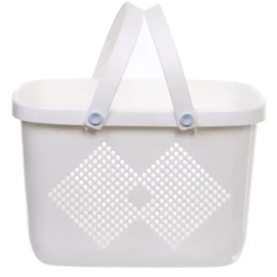 Корзинка для хранения с силиконовыми ручками «БИРСТАД», цвет белый, 32*23.5*21см