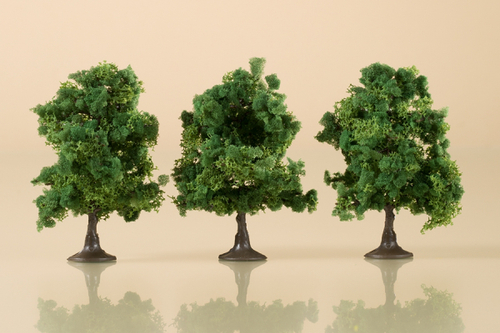 Лиственные деревья темно-зеленые, 7 см, 3 шт.