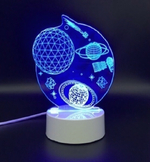 Светильник ночник «3D-Космос» на пластиковой подставке, с включателем USB