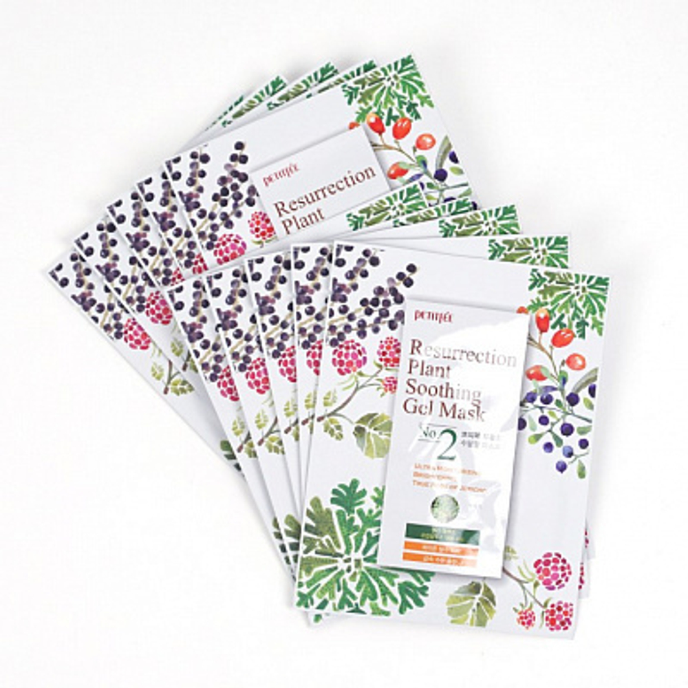 Petitfee Ressurection Plant Soothing Gel Mask восстанавливающая тканевая маска для лица с экстрактом Иерихонской розы