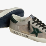 Golden Goose Super Star / Замша беж / зеленая крок звезда муж