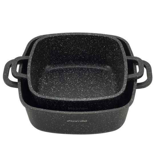 Набор квадратных кастрюль 4 предмета Kamille KM 4434 из литого алюминия