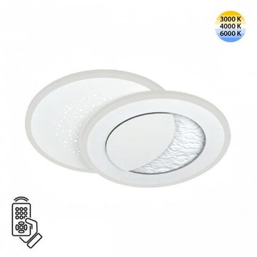 7740/60L MITRA LED SN 073 Светильник металл/акрил/белый LED 60Вт 3000-6000К 400x290 IP20 пульт ДУ STARS