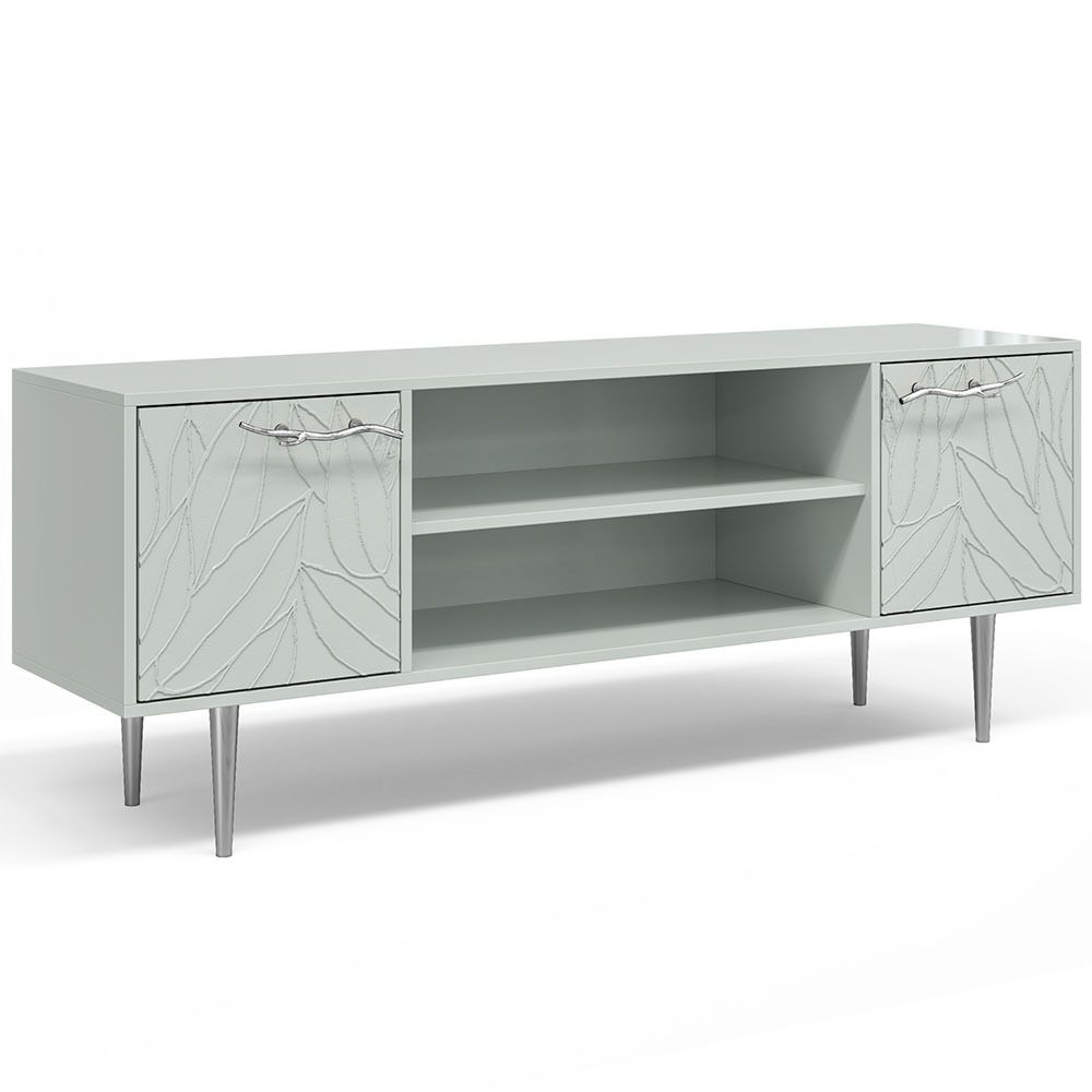 Тумба под ТВ Арт Колор leaves 155см Стайл Сильвер Серый дым