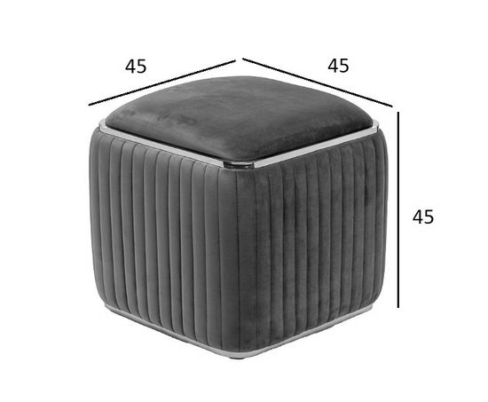 102AN-PUF-1300-KOR Пуф Glarus, велюр коричневый 45*45*45 см