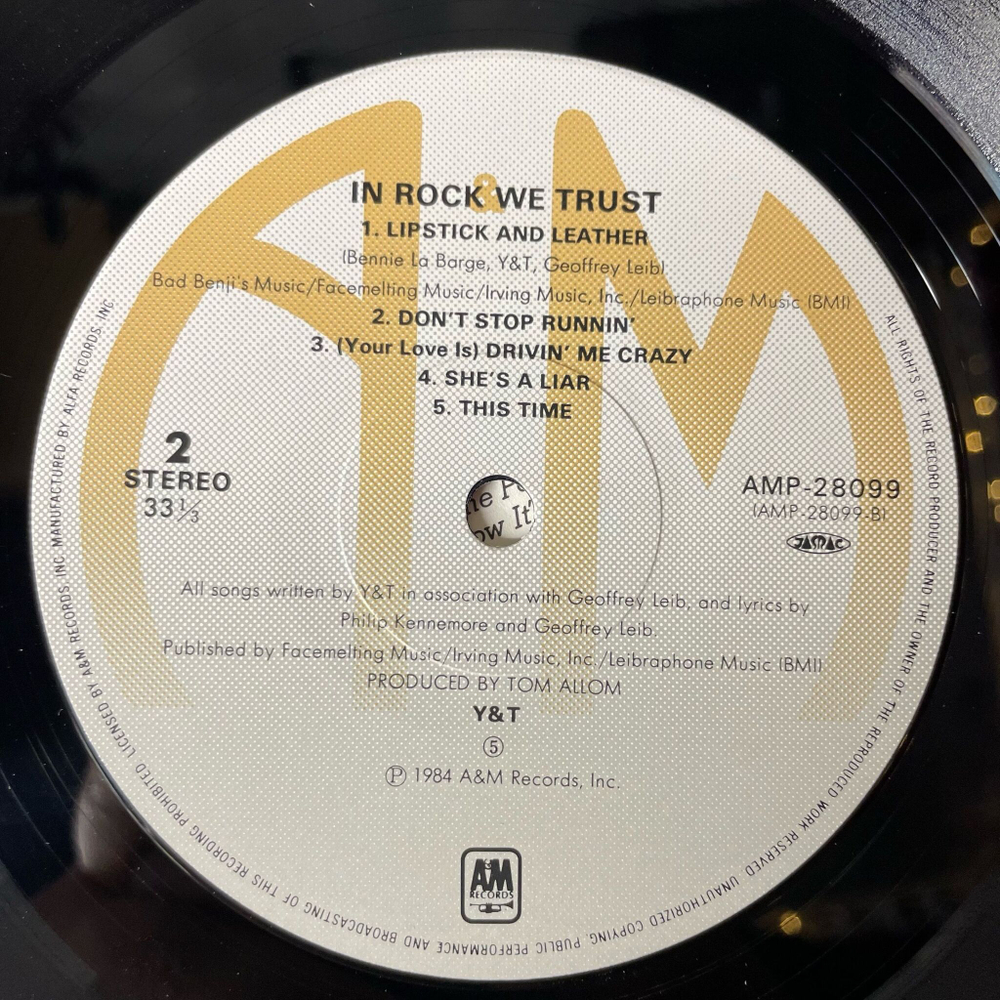 Винтажная виниловая пластинка LP Y and T (Yesterday and Today) In Rock We Trust (Japan 1984) (Obi)