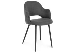Стул на металлокаркасе Гутрид прошивка ромбы сзади темно-серый / черный