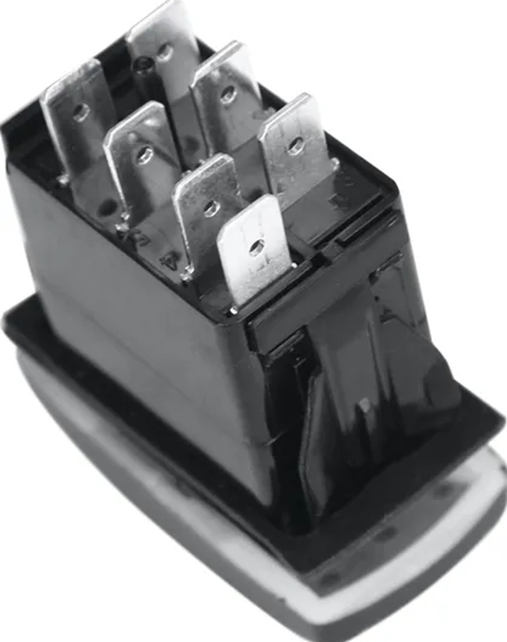 Переключатель РИФ ВКЛ/ВЫКЛ/ВКЛ, белая подсветка, ДВЕ ЛИНИИ