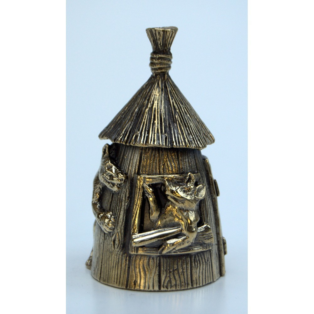 Колокольчик "Три поросенка" из латуни