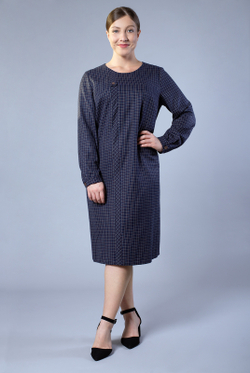 Платье женское 3807ЛП, синяя беж кл #406СБК053807ЛП