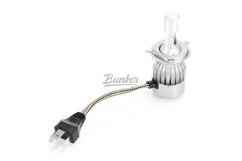 Светодиодные лампы C6, цоколь H4 (эконом) в головной свет, (компл)