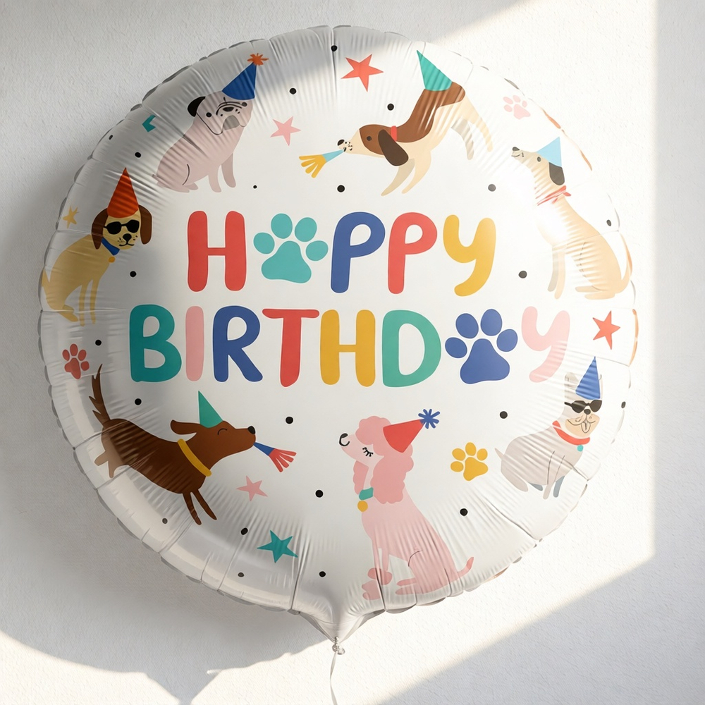Фольгированный шар «Happy Birthday. Веселые щенки», 46 см
