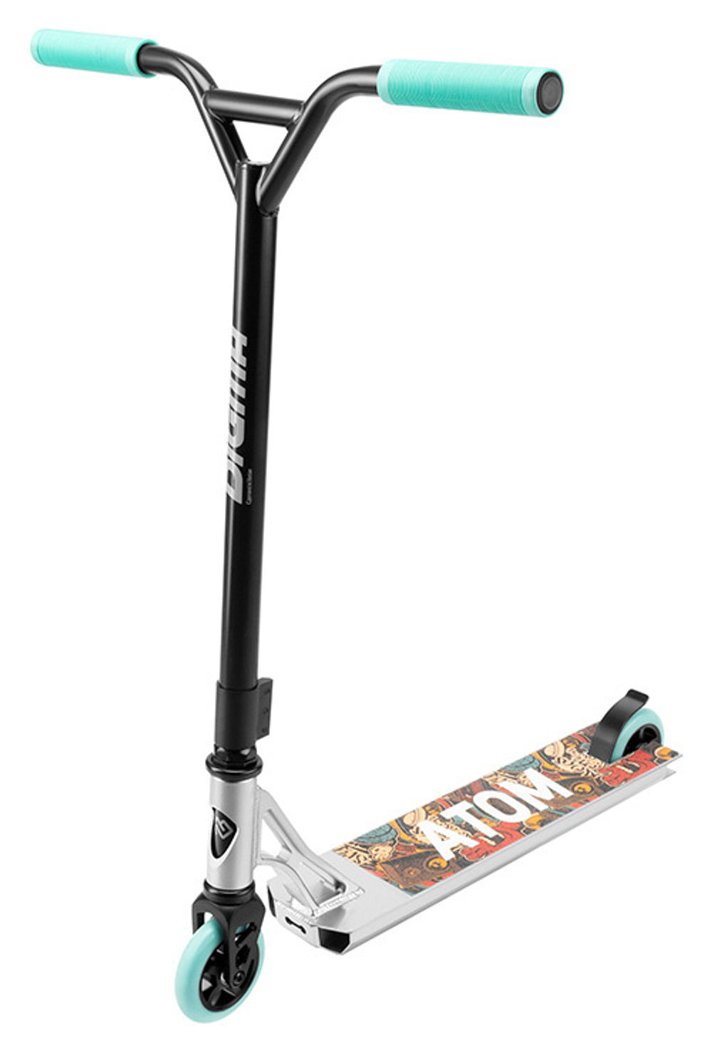 Самокат Digma Atom трюковый 2-кол. черный/бирюзовый (ST-AT-100)