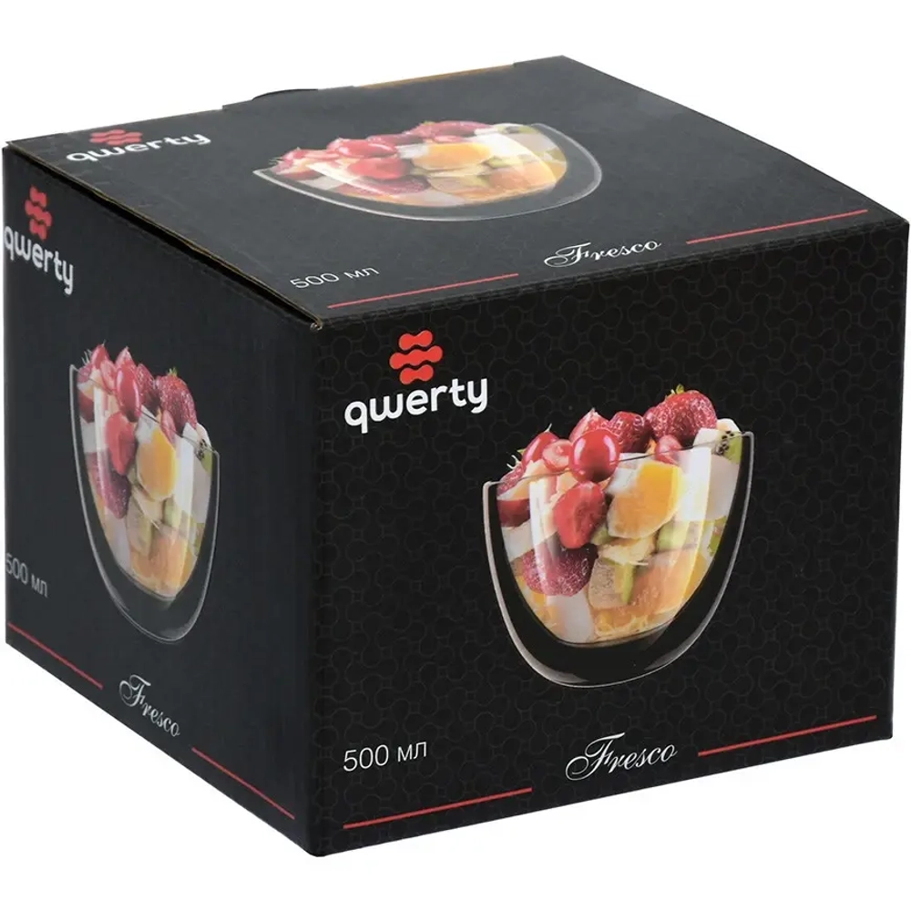 Салатница стеклянная с двойными стенками 500мл Fresco «Marmiton»