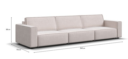 Диван Босс Софт Модуль Макс Вельвет Корд бежевый