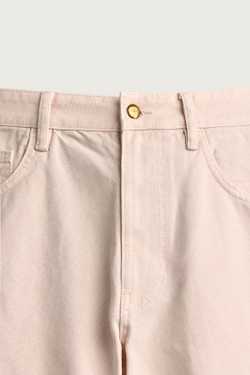 ZARA ДЖИНСОВЫЕ ШОРТЫ RELAXED FIT, РОЗОВЫЙ