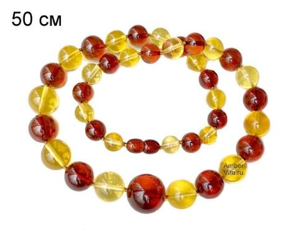 бусы шары из прозрачного янтаря