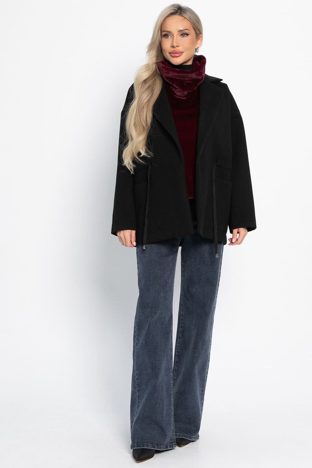 Пальто-пиджак (черный) Б15084-7М LT Collection