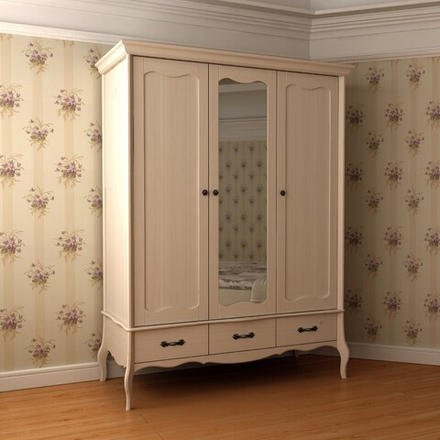 Шкаф 3х дверный с зеркалом «Прованс» бежевый воск